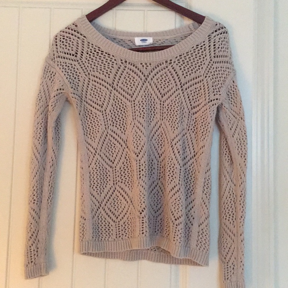 Old Navy Beige Crochet Sweater